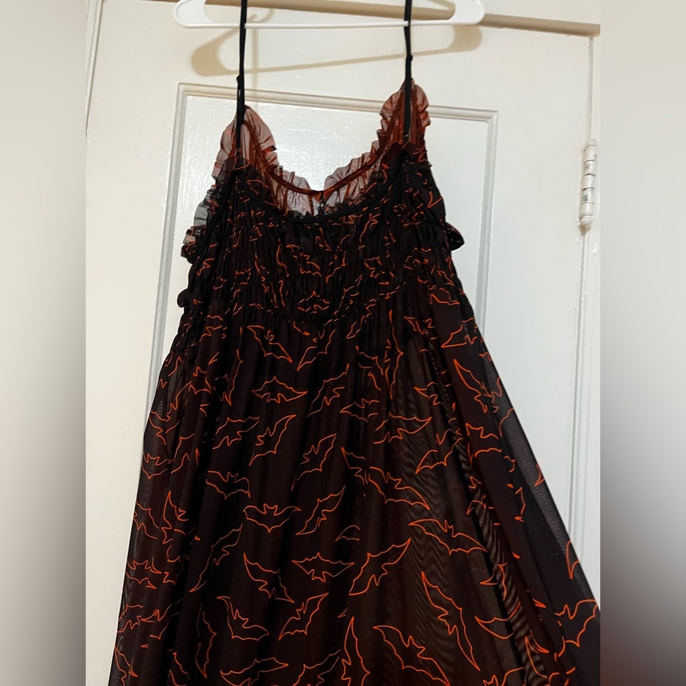 Foxblood Mesh Bat Maxi Dress